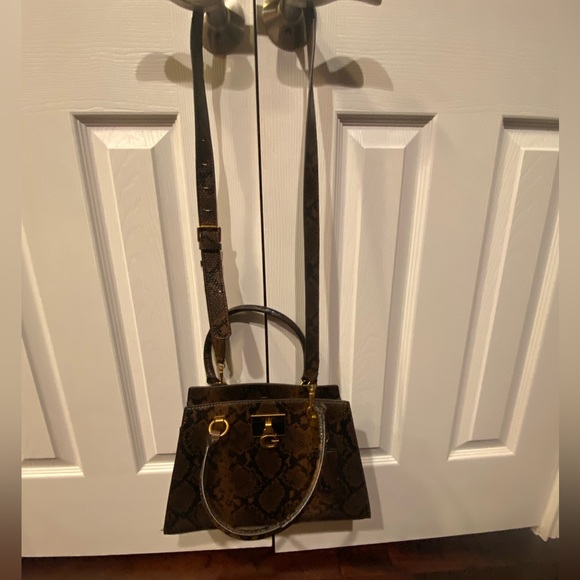 Guess Faux Python  Leather Satchel with matching wallet - Picture 5 of 16